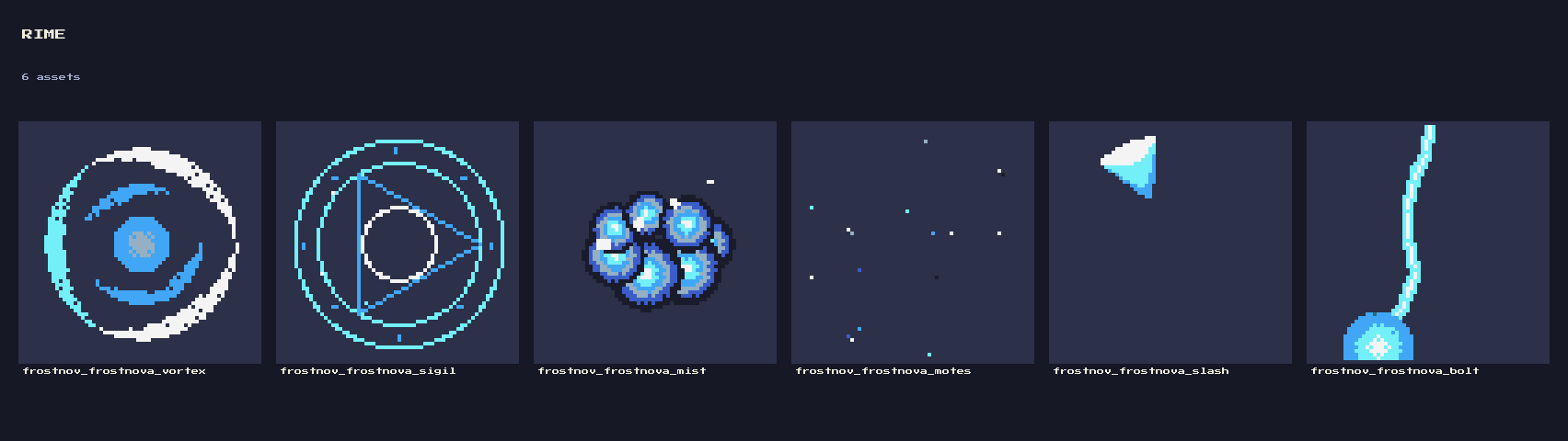 Frame Pixilated Frost Nova VFX: 12 Animated Pixel Frost Nova Effects (88 Frames) by falvey
