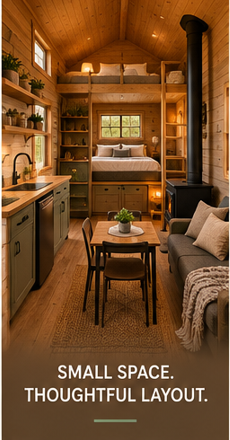 12' x 16' Weekend Off-Grid Cabin Concept by EcoVolt Living
