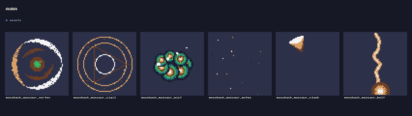 Frame Pixilated Mossback Aura VFX: 12 Animated Pixel Moss Aura Effects (88 Frames) by ...