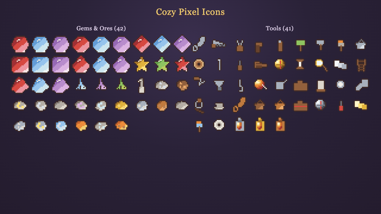 Cozy Pixel Icons by Spaceyyy