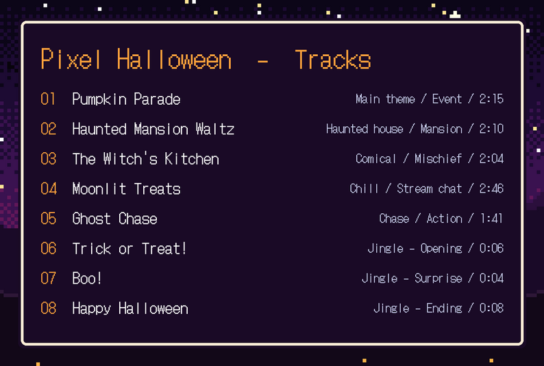 8-bit Halloween Music Pack Vol.1 - Pixel Halloween (5 loops + 3 stings ...