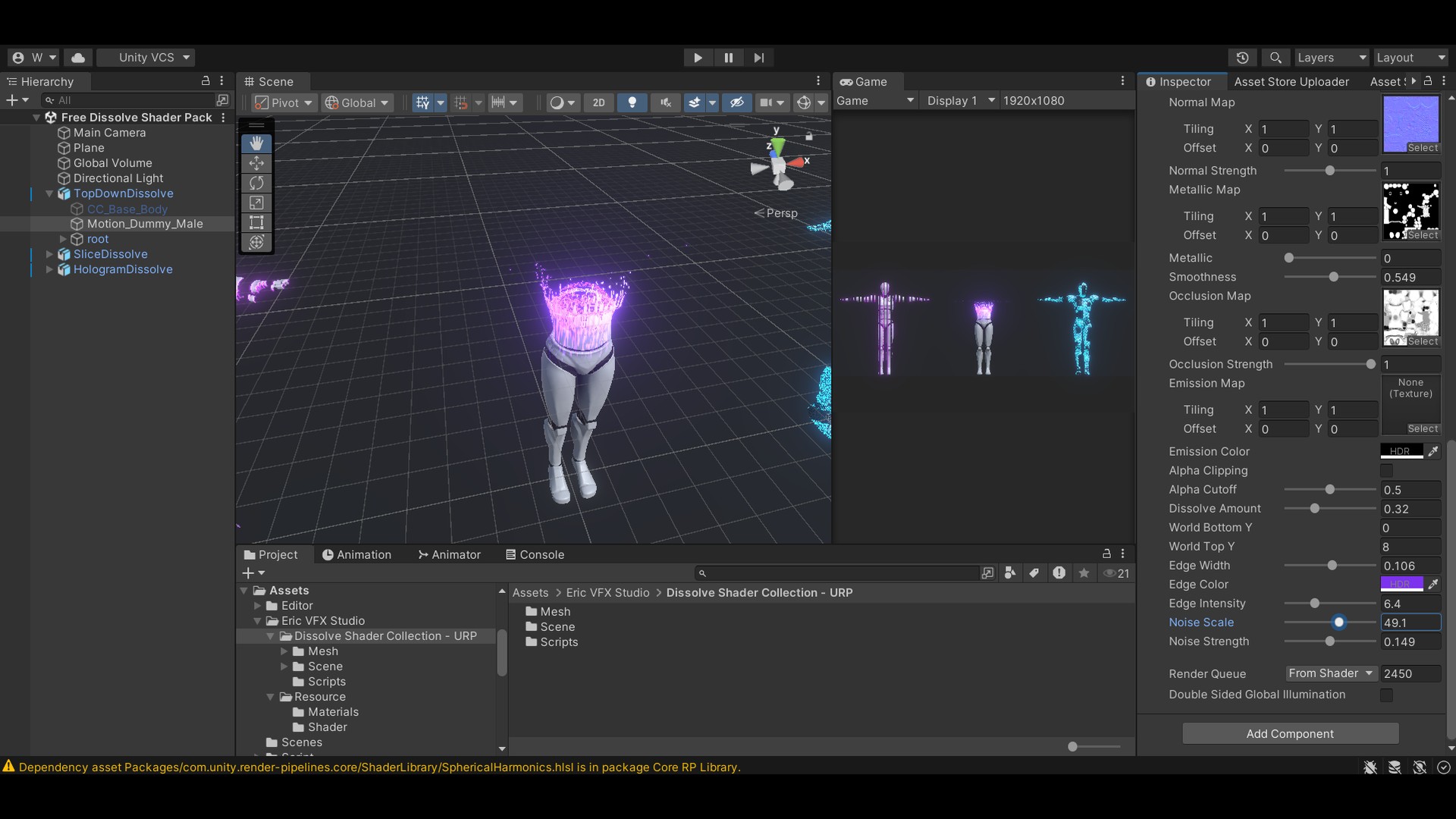 Free Dissolve Shader Pack - URP by Eric VFX Studio