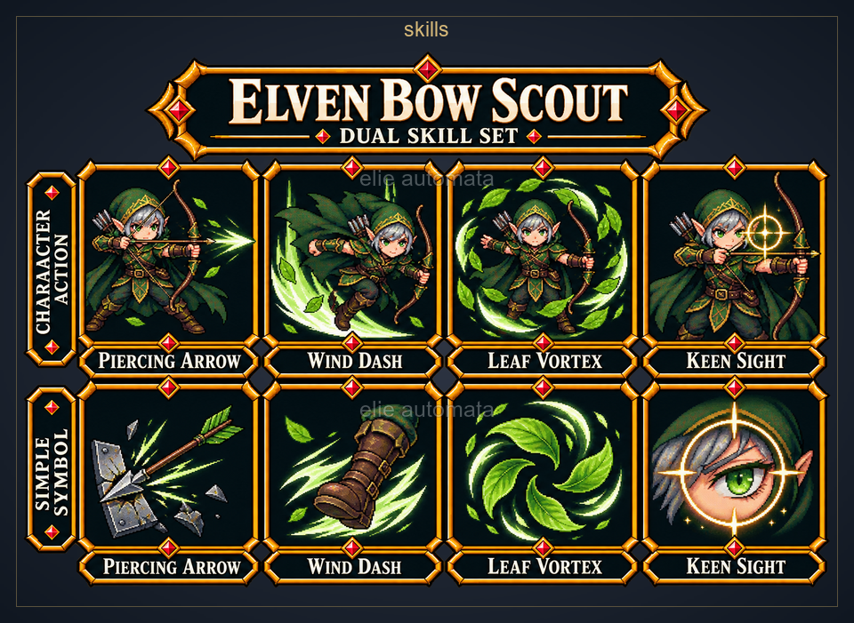 [100% FREE] Elven Bow Scout — Animated Character + Story Art by elie ...