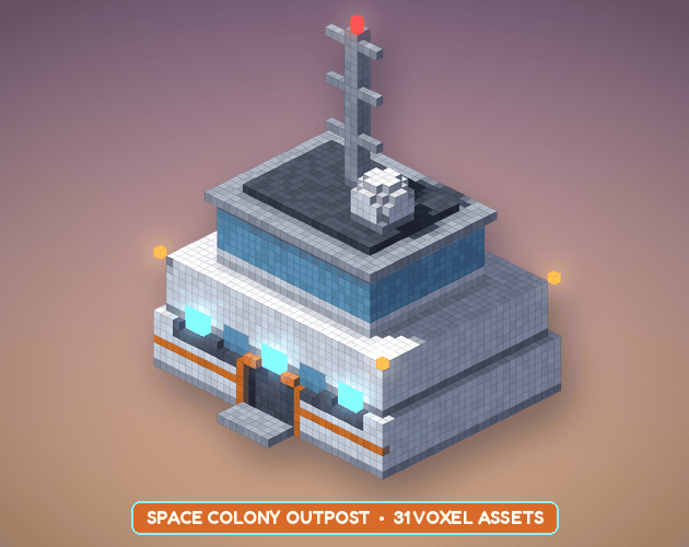 Voxel Sci-Fi Space Colony Outpost Pack by Ters.co