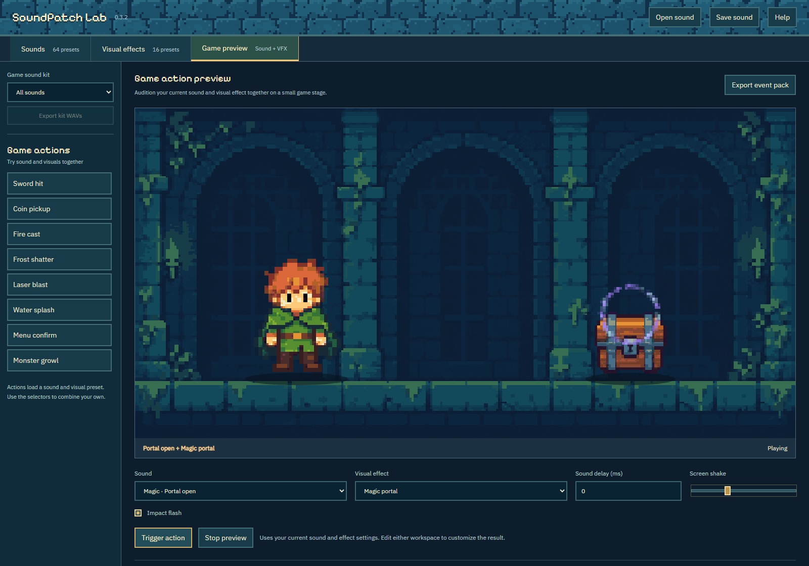 SoundPatch Lab 0.3 &mdash; sound and portal particles on the game action stage