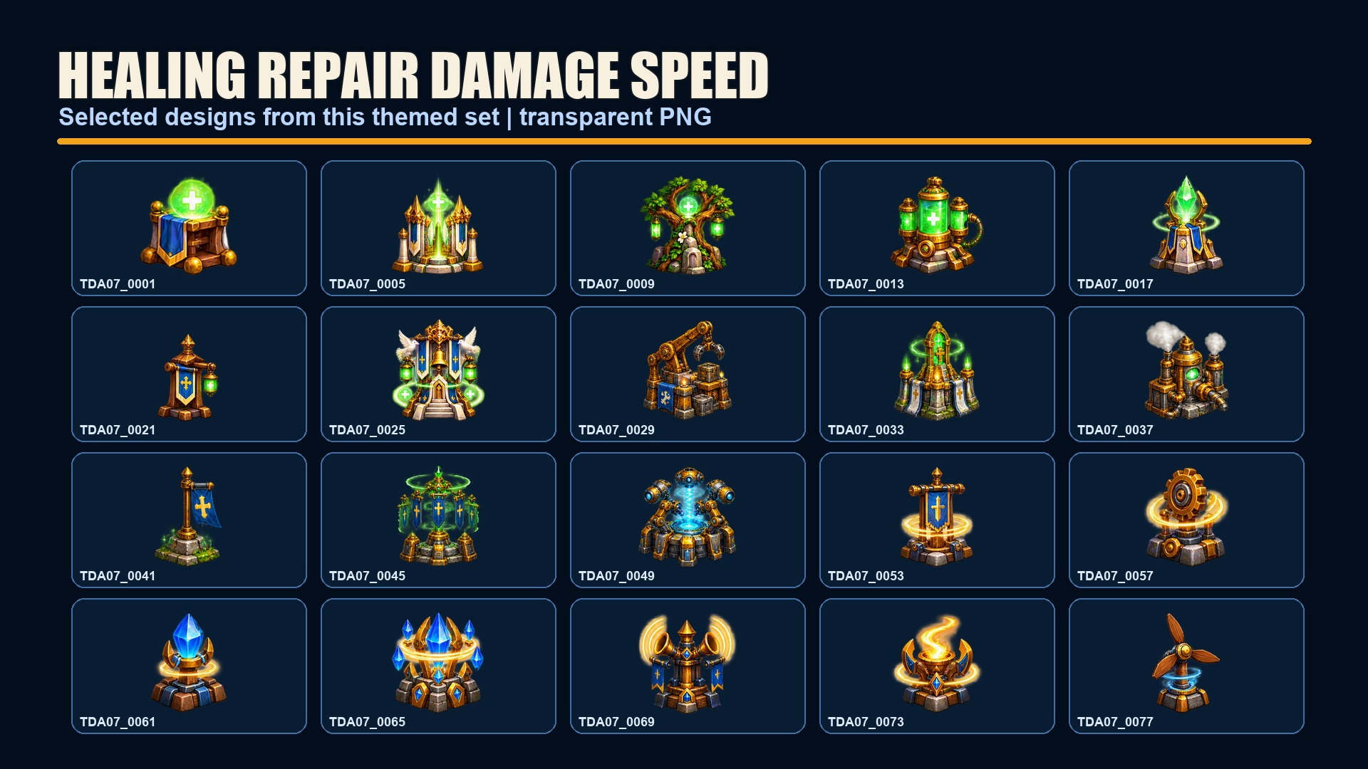 Ui Tower Tower Upgrade & Targeting Icons – 500 Strategy UI Assets by Cobalt Graphics