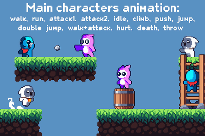 Pixel Art Platformer 2D Game Kit by Free Game Assets (GUI, Sprite ...