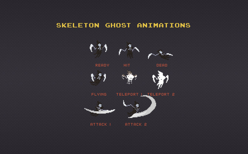 Skeleton Warriors Pixel Art Monster Asset by sanctumpixel