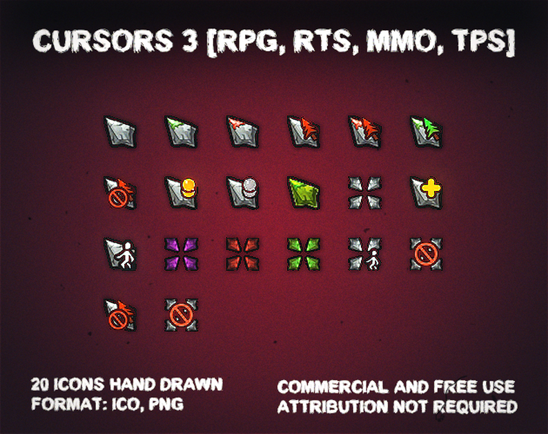 Assets: Cursors Pack 3 [RPG, RTS, MMO, TPS] by Wenrexa