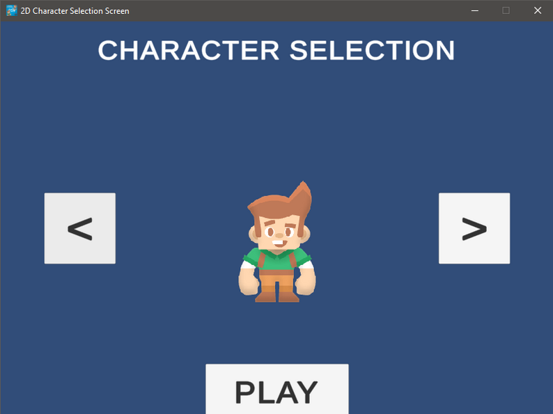 2D Character Selection Screen by JustyGames