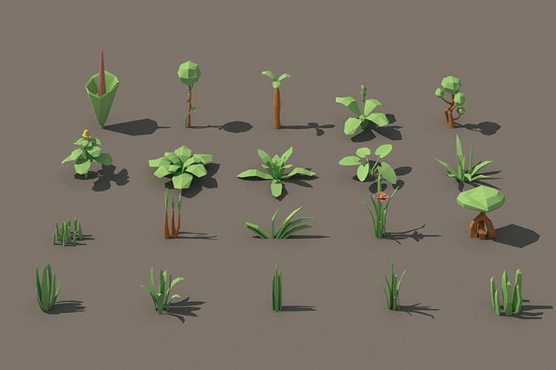 Tropical Plants 3D Low Poly Pack by Free Game Assets (GUI, Sprite ...
