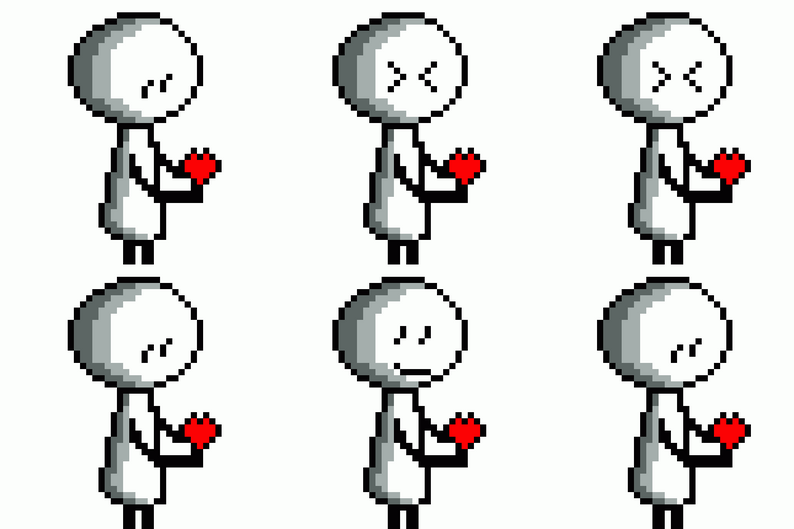 Heart boy - Cute smile and blink sprite sheet by CookiesNCreamx