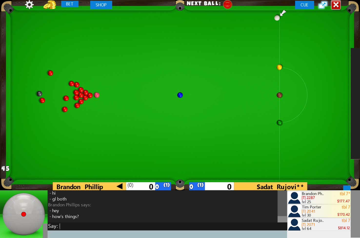 snooker pool game online