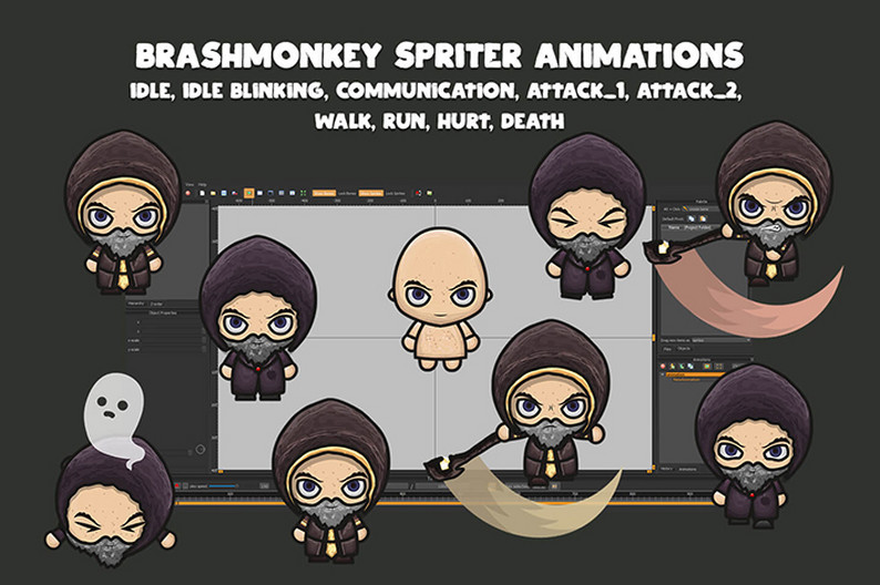Wizard 4-Direction Game Characters by Free Game Assets (GUI, Sprite ...