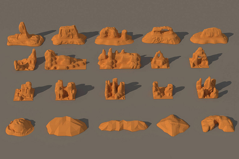 Free Desert Mountains 3D Low Poly Pack by Free Game Assets (GUI, Sprite ...