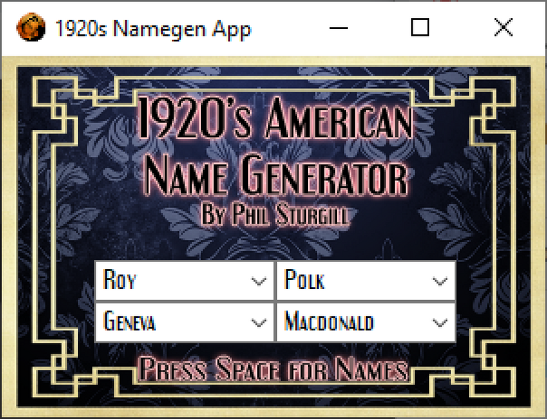 1920 s American Name Generator By Nuall n