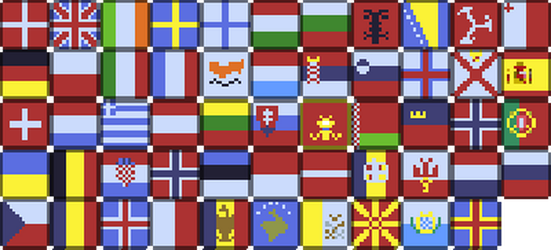 Europe Map Pixel Art