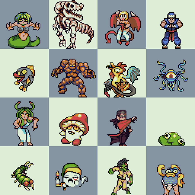 Lucky Bestiary - 100 Retro Pixel JRPG Enemies by LuckyCassette