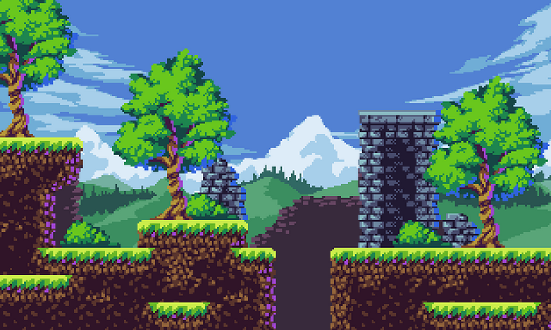 Free Pixelart Tileset - Cute Forest by aamatniekss