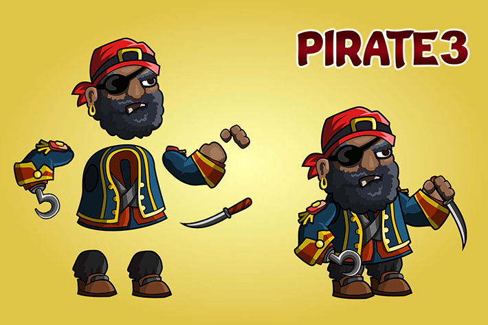 Pirate Stickers - 2D Game Asset by KATEDRA604