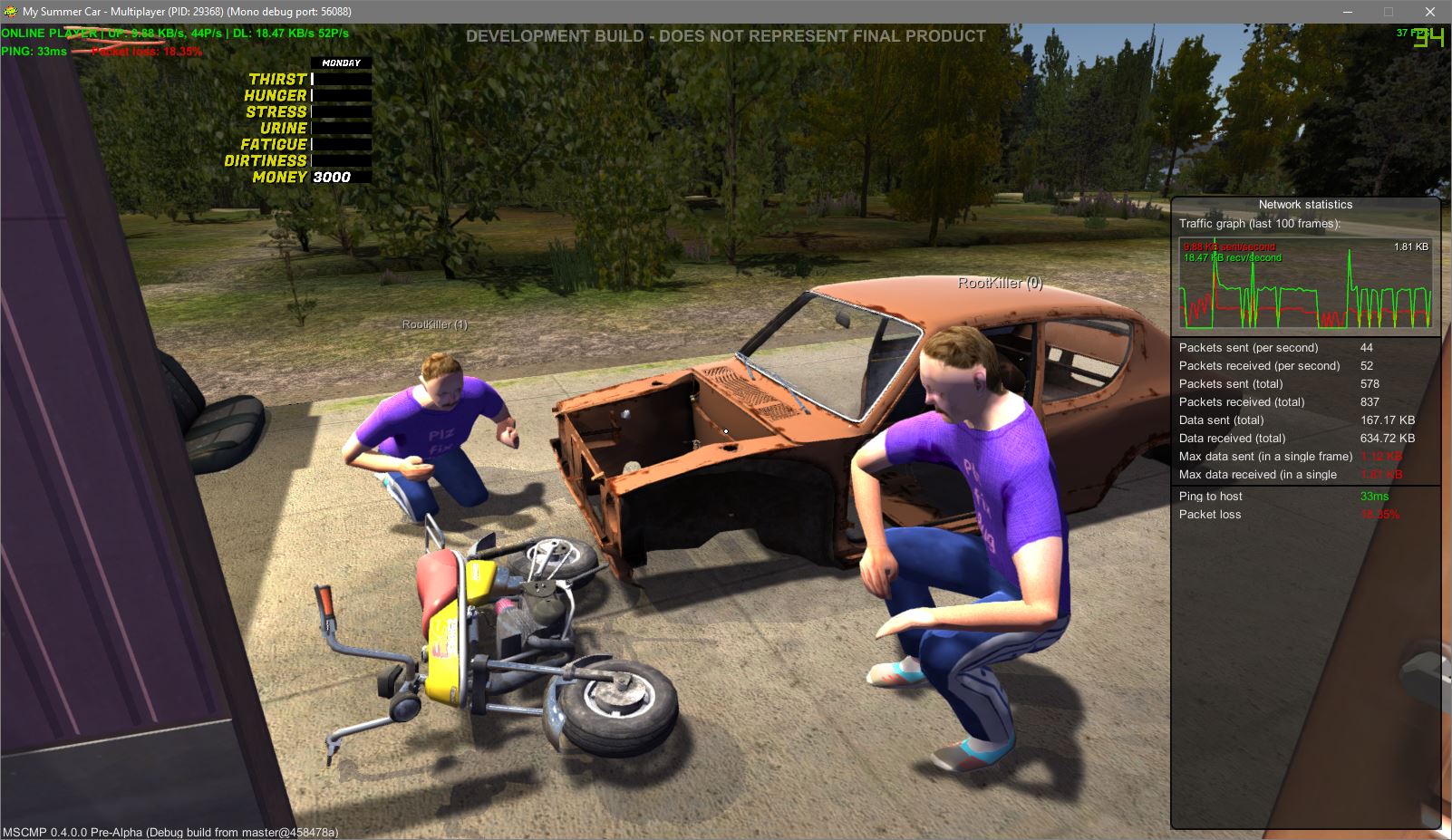 My Summer Car ONLINE- FIRST MULTIPLAYER SERVER w/MODS!! Causing Trouble  w/Pingu! (EARLY BETA) 