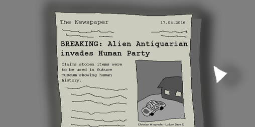 Cover image for Alien Antiquarian invades Human Party