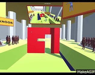 Funny Japanese Game Show - Human Tetris (Hole In The Wall) on Make a GIF