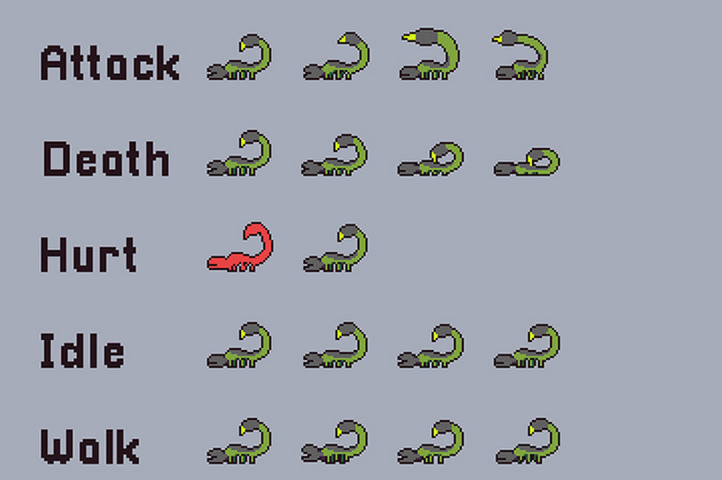 Free Enemy Sprite Sheets Pixel Art by Free Game Assets (GUI, Sprite ...