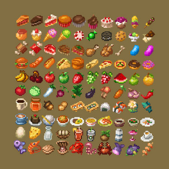 Food Items Icons by ansimuz