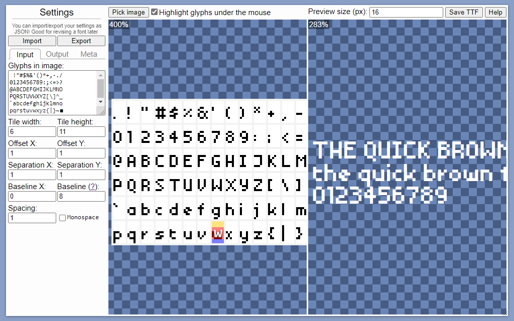 Pixel Font Converter By YellowAfterlife