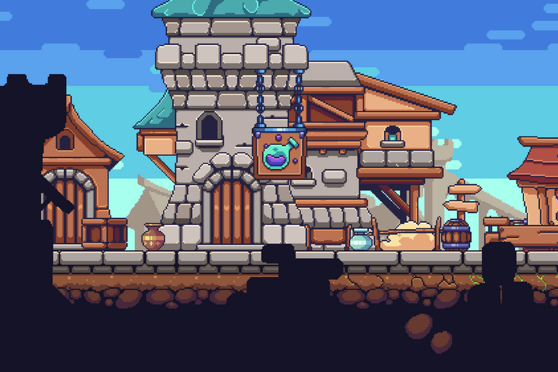 Village Pixel Art Environment By Blackspire Studio