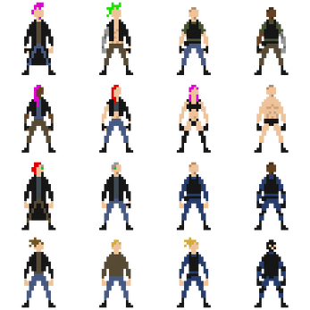 Pixel Art Cyberpunk Characters - thegameassetsmine