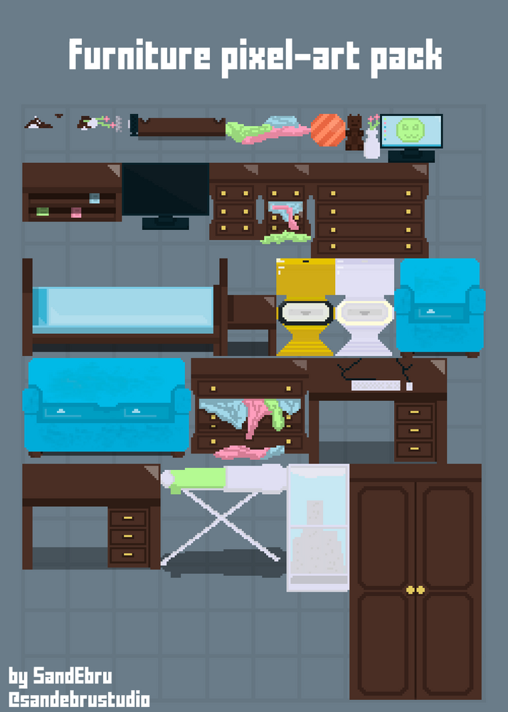Furniture Pixel Art Pack by Sandebru