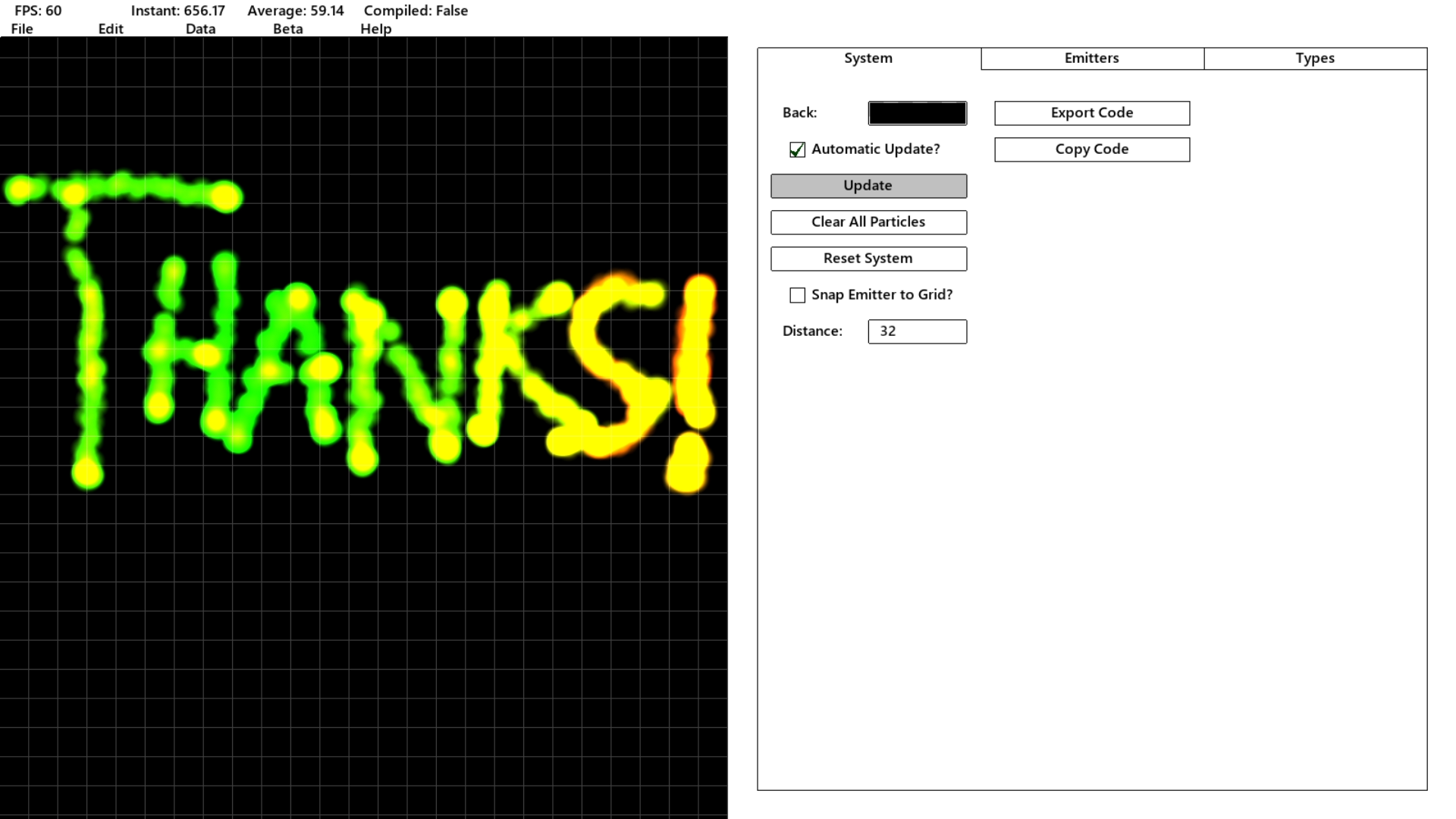 how to use particle designer for game maker