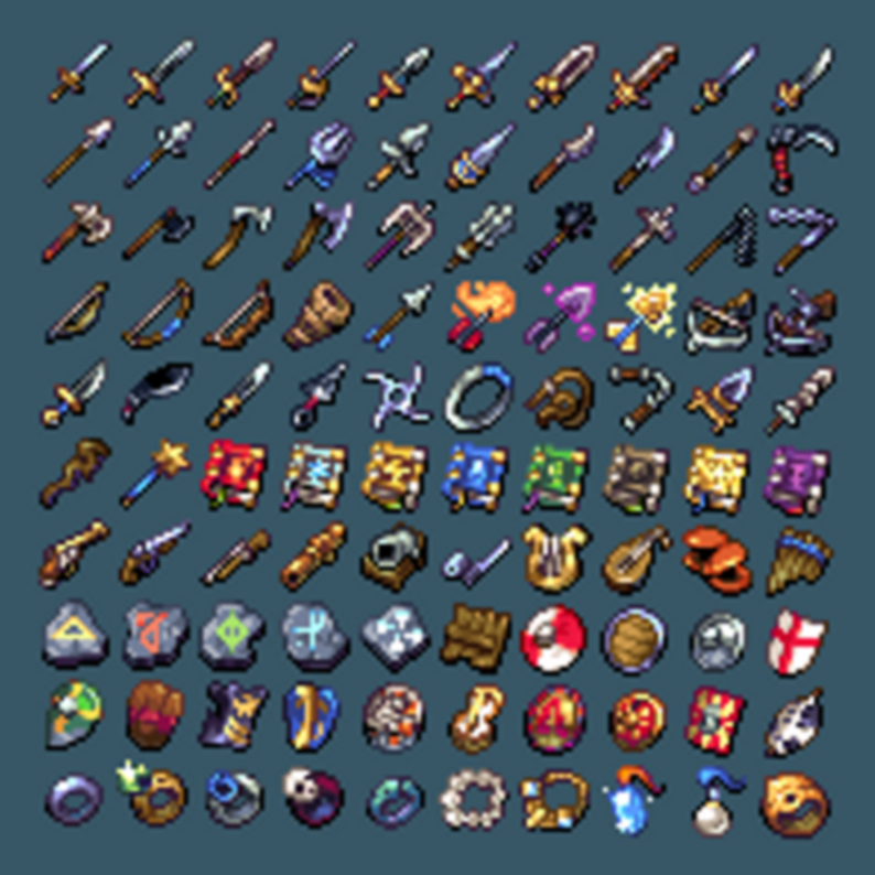 Pixel Fantasy RPG Icons Weapons 16x16 by Thomas Feichtmeir "Cyangmou"