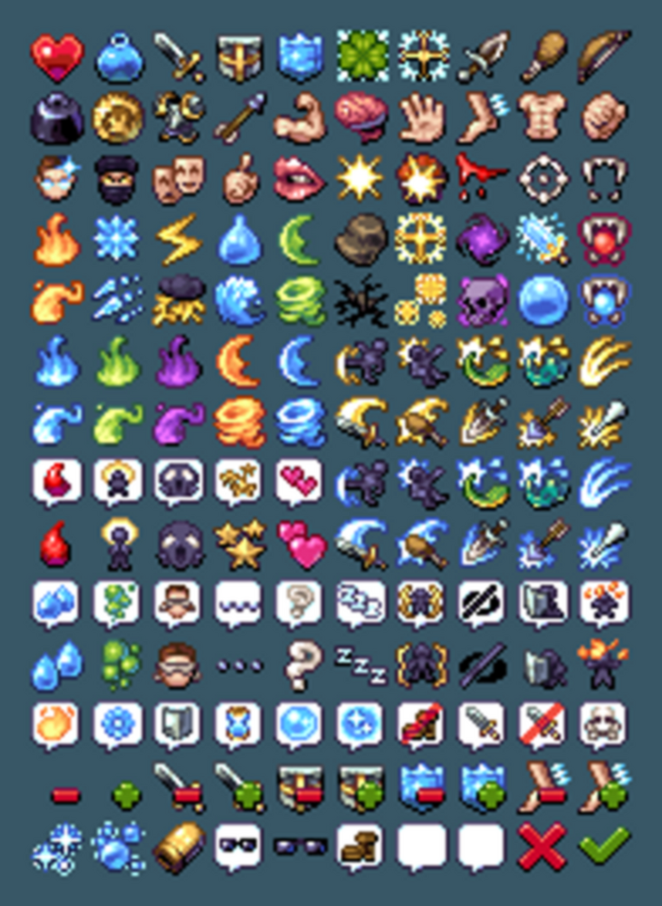 Pixel Fantasy RPG Icons Skills & Status 16×16 by Thomas Feichtmeir ...