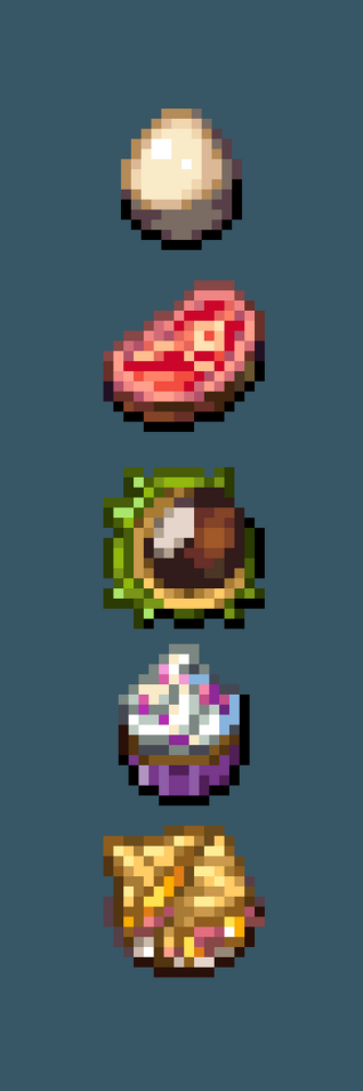 Pixel Art – Food & Cooking – 16x16 by Thomas Feichtmeir "Cyangmou"