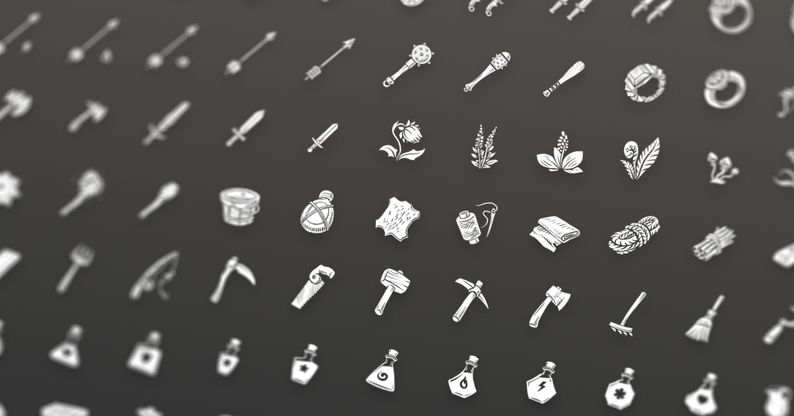 rpg flat character icons