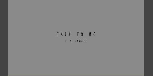 Cover image for Talk to Me