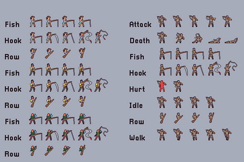 Free Fishing Pixel Art Pack by Free Game Assets (GUI, Sprite, Tilesets)