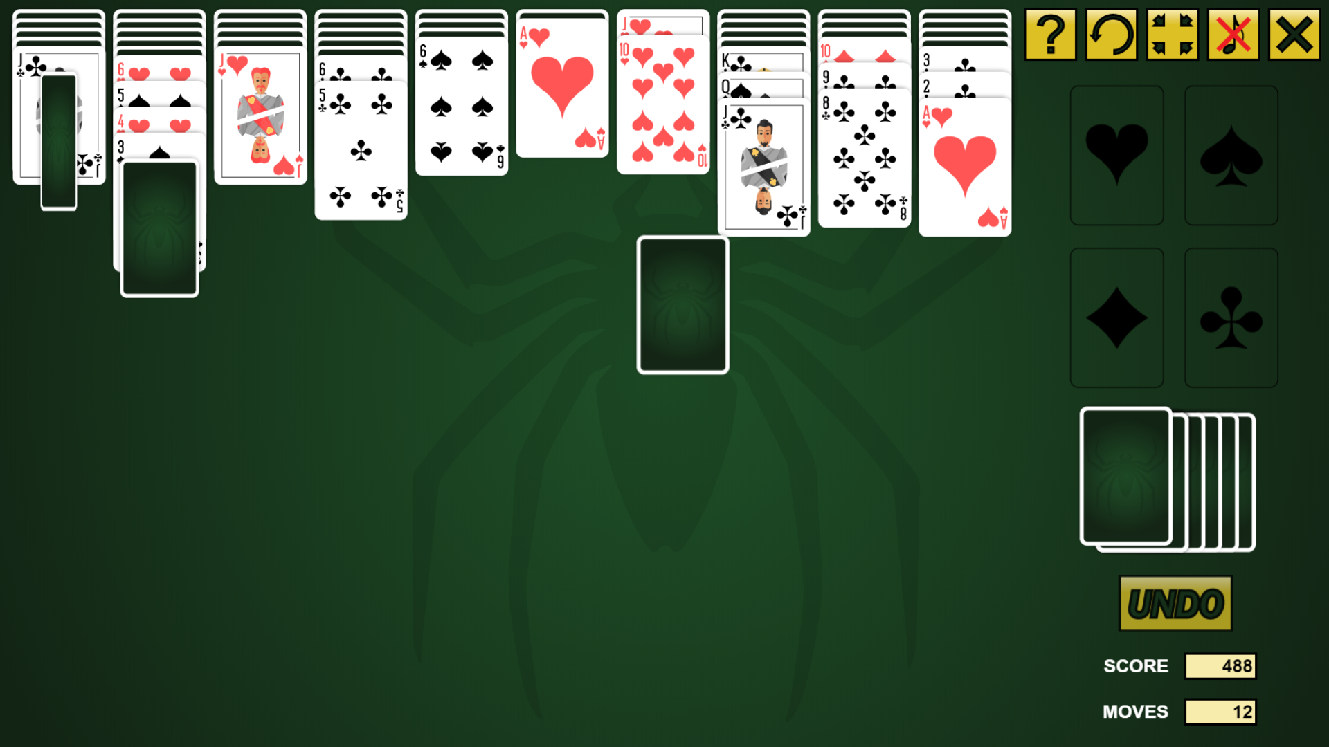 free card games spider solitaire