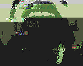 Heavily distorted image of a person's mouth