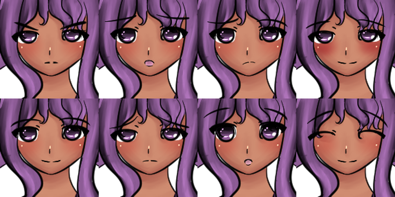 Purple Haired Anime Girl Portrait by terrorchan