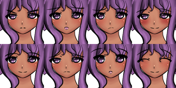 Purple Haired Anime Girl Portrait by terrorchan