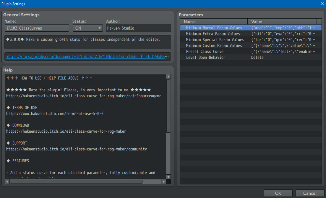 Screenshot 2 for Hakuen Studio Class Curve for RPG Maker MZ