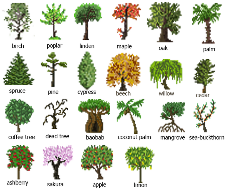 Free Pixel Trees 32x32 by Danaida