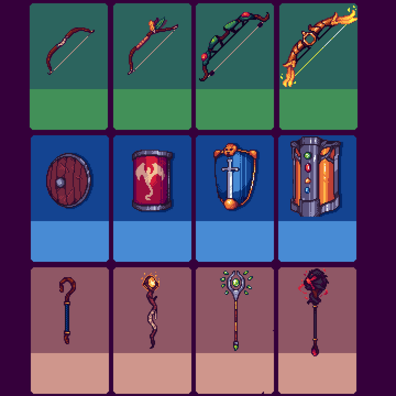 Free Pixel Art Fantasy Weapons by Quintino Pixels