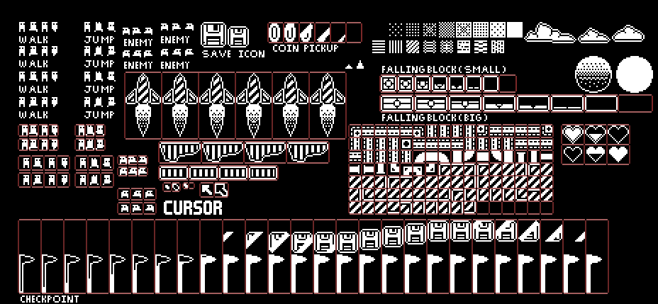 Pixel Platformer Asset Pack 1-Bit By Notenlish