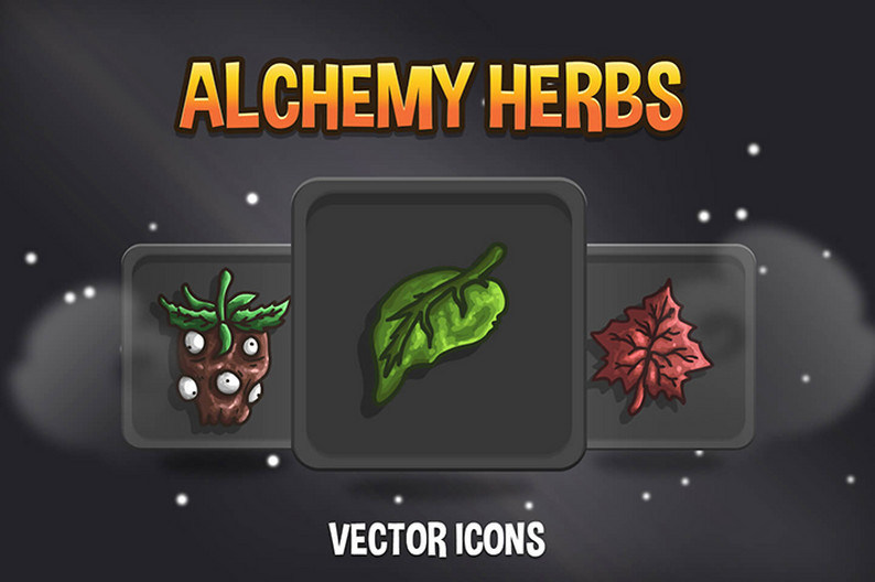 Download 48 Free Alchemy Herbs Vector Icons by Free Game Assets ...