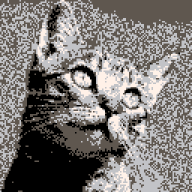 gray cat in pixels - animated
